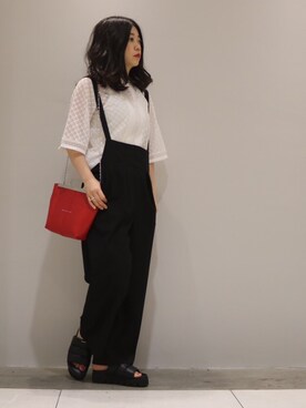 「Lui's（ルイス）のアイテム（オールインワン・サロペット）」を使った、Chie Ikeharaさん（レディース・157cm）の春コーディネート