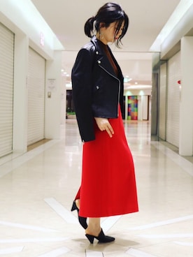 「Lui's（ルイス）のアイテム（その他アウター）」を使った、Chie Ikeharaさん（レディース・157cm）の秋コーディネート