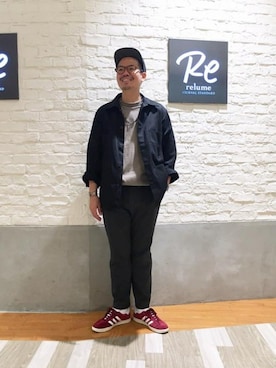 「UNIVERSAL OVERALL（ユニバーサルオーバーオール）のアイテム（ブルゾン）」を使った、TAKAKIさん（メンズ・170cm）の秋コーディネート