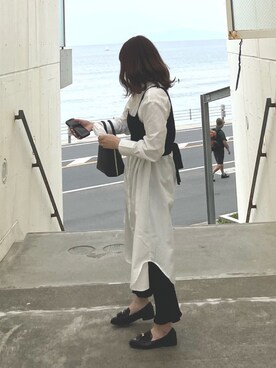 「AS KNOW AS PINKY（アズノゥアズピンキー）のアイテム（シャツワンピース）」を使った、えぬさん（レディース・167cm）の春コーディネート