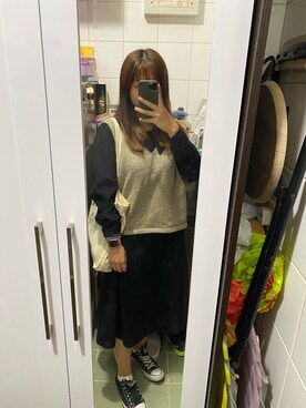 「GU（ジーユー）のアイテム（ノーカラージャケット）」を使った、🌸LamChan🐱🐶さん（レディース・160cm）の春コーディネート