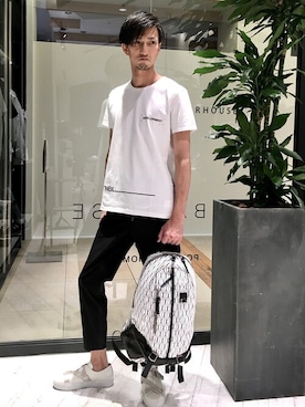 「DECADE（ディケイド）のアイテム（バッグ）」を使った、HIRO-Tさん（メンズ・178cm）の夏コーディネート