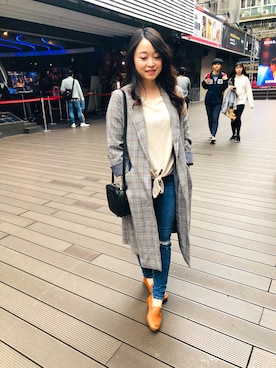 「Abercrombie&Fitch（アバークロンビーアンドフィッチ）のアイテム（ニット/セーター）」を使った、Angel Tuさん（レディース・150cm）の春コーディネート