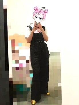 「アイテム（スリッポン、ゴールド系）」を使った、SubaruNANさん（レディース・160cm）の春コーディネート