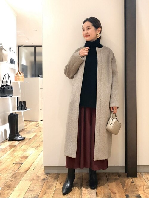 美品　IENA ラムウールノーカラーコート IENA ラムウールノーカラーコート