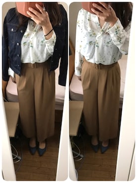 「スプリングSENSEOFPLACE」｜「アイテム（デニムジャケット）」を使った、saya_pi♡さん（レディース・156cm）の春コーディネート