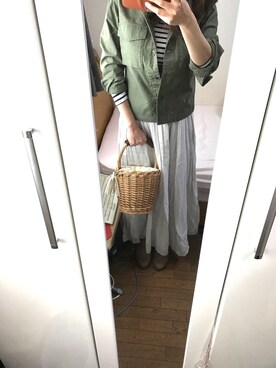 saya_pi♡さんの「UR コットンシルクギャザーマキシスカート」を使ったコーディネート