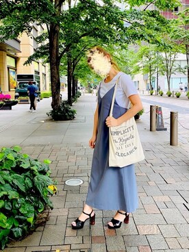 「saloon（サルーン）のアイテム（オールインワン・サロペット）」を使った、yukiさん（レディース・162cm）の夏コーディネート