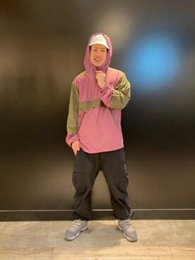「XLARGE（エクストララージ）のアイテム（その他アウター）」を使った、山口 聖矢さん（メンズ・175cm）の冬コーディネート