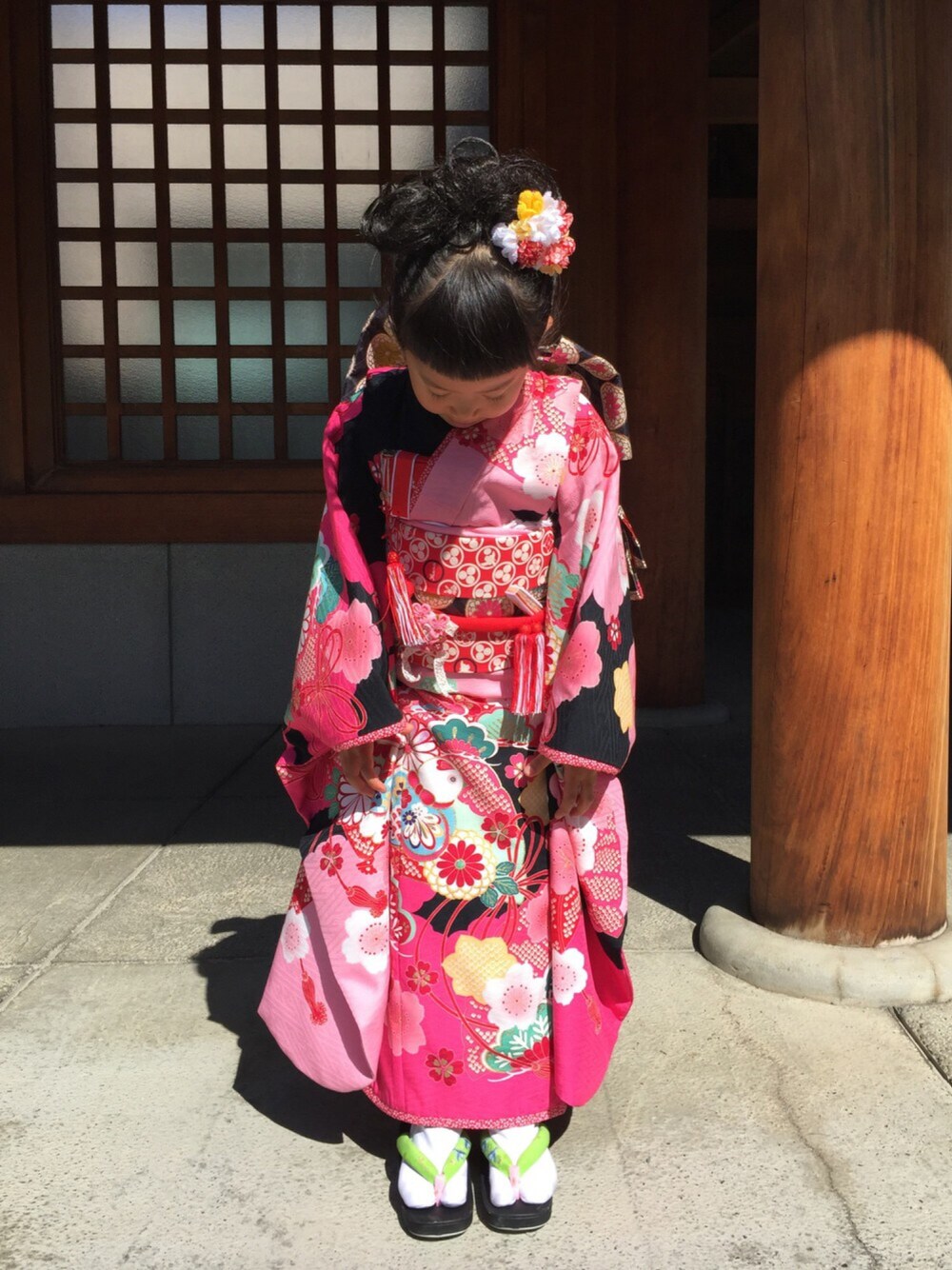 「キッズコーデ、kids、七五三、キッズファッション、5歳、女の子、着物」｜「七五三👫のアイテム（その他、その他）」を使った、erinkaさん（キッズ・110cm）の秋コーディネートの1枚目の写真