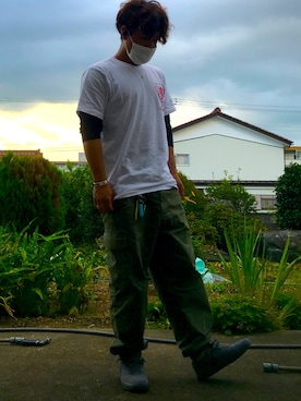 「Acoustic（アコースティック）のアイテム」を使った、きー坊さん（メンズ・163cm）の夏コーディネート