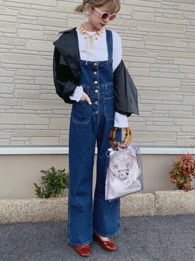 「casselini」｜「アイテム（オールインワン・サロペット）」を使った、yukari_riraさん（レディース・155cm）の春コーディネート