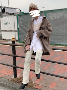 「レースパンツ」｜「アイテム（その他アウター）」を使った、yukari_riraさん（レディース・155cm）の冬コーディネート