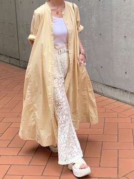 「SHAKA」｜「アイテム（シャツワンピース）」を使った、yukari_riraさん（レディース・155cm）の夏コーディネート