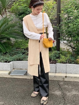 「SHEL’TTER（シェルター）のアイテム（バッグ）」を使った、yukari_riraさん（レディース・155cm）の秋コーディネート