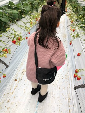 「イチゴ狩り」｜「アイテム（ジャケット/アウター）」を使った、haruさん（キッズ・110cm）の冬コーディネート