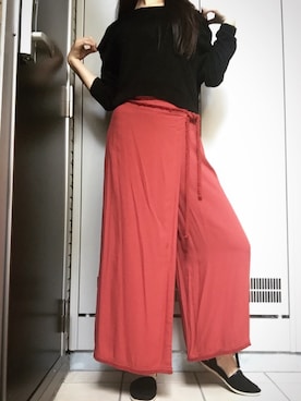 「MURUA（ムルーア）のアイテム」を使った、瞳美さん（レディース・172cm・40代）の秋コーディネート