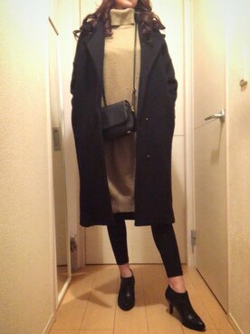 「EMODA」｜「アイテム（ブーティ）」を使った、瞳美さん（レディース・172cm）の冬コーディネート