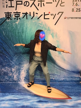 「サーフィン」｜「アイテム（ジャケット/アウター）」を使った、りきさん（レディース・157cm）の夏コーディネート
