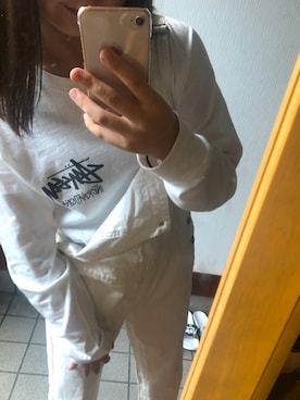 「stussy」｜「アイテム（サロペット/オーバーオール）」を使った、miさん（レディース・160cm）の秋コーディネート