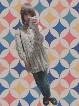 「H&M（エイチ・アンド・エム）のH&M - シフォンショートワンピース - グリーン（ワンピース、グリーン系）」を使った、かりぃーぷぁくぷぁくさん（レディース・167cm）の夏コーディネート