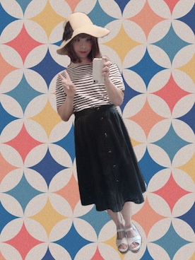 「URBAN RESEARCH（アーバンリサーチ）のアイテム（Tシャツ/カットソー、ホワイト系）」を使った、かりぃーぷぁくぷぁくさん（レディース・167cm）の夏コーディネート