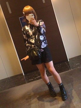 「ACDC RAGのアイテム（ブルゾン、ブラック系）」を使った、かりぃーぷぁくぷぁくさん（レディース・167cm）の秋コーディネート