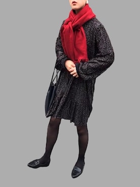 「ひざ丈ワンピース」｜kayouさん（レディース・160cm）の冬コーディネート