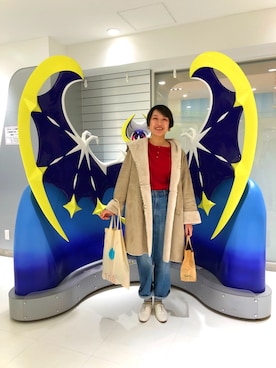 「アイテム（チューブトップ、ブルー系）」を使った、マキロンさん（レディース・168cm）の冬コーディネート