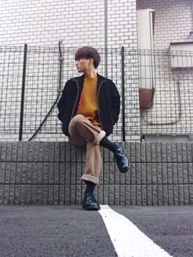 「Steven Alan（スティーブンアラン）のアイテム（その他シューズ）」を使った、shoさん（メンズ・168cm）の冬コーディネート
