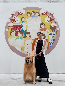 「通勤穿搭」｜「アイテム（サンダル）」を使った、UYENCHUNさん（レディース・157cm）の春コーディネート