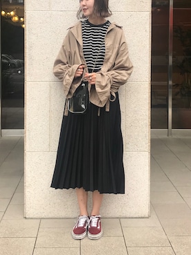 「AMERI」｜「アイテム（ミリタリージャケット）」を使った、ゆーかっちさん（レディース・172cm）の秋コーディネート