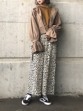 「AMERI」｜「アイテム（スウェット）」を使った、ゆーかっちさん（レディース・172cm）の秋コーディネート