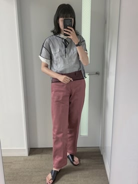 「LOWRYS FARM（ローリーズファーム）のショートＣＰＯシャツ　841006（シャツ/ブラウス）」を使った、ゆーかっちさん（レディース・172cm）の夏コーディネート