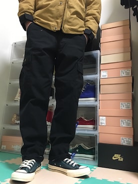 「日系极简」｜「アイテム（ダウンジャケット/コート）」を使った、kapson20さん（メンズ・176cm）の秋コーディネート