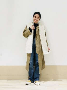 「KBF+」｜「アイテム（ミリタリージャケット）」を使った、IMOKOさん（レディース・148cm）の冬コーディネート