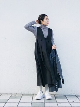 「KBF+」｜「アイテム（ジャンパースカート）」を使った、IMOKOさん（レディース・148cm）の冬コーディネート