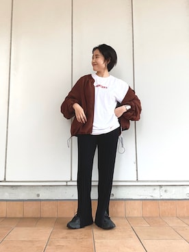 「KBF（ケイビーエフ）のアイテム（ブルゾン）」を使った、IMOKOさん（レディース・148cm）の春コーディネート