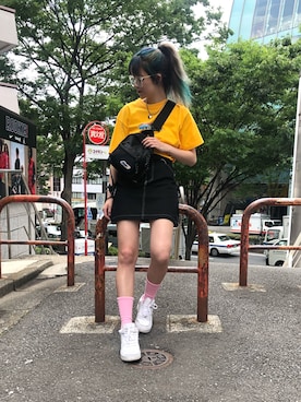 「MSGM（エムエスジーエム）のアイテム（バックパック/リュック）」を使った、タニ  リオナさん（レディース・161cm）の春コーディネート