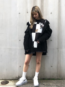 「DANKE SCHON（ダンケシェーン）のアイテム（ブルゾン）」を使った、タニ  リオナさん（レディース・161cm）の冬コーディネート