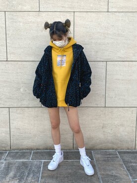 「thisisneverthat（ディスイズネバーザット）のアイテム（ジャケット/アウター）」を使った、タニ  リオナさん（レディース・161cm）の秋コーディネート