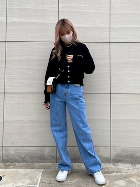 「Ctr1（コントロール）のCtr1/コントロール/ショートカーディガン（ニット/セーター）」を使った、タニ  リオナさん（レディース・161cm）の冬コーディネート