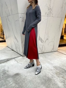 「ニットワンピ」｜ELENDEEK STAFFさん（レディース・160cm）の冬コーディネート