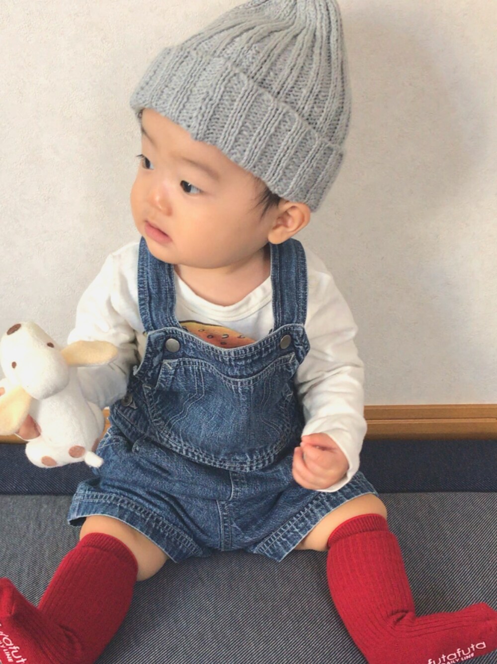 「COMME CA ISMのアイテム（サロペット/オーバーオール、ブルー系）」を使った、HQさん（レディース・155cm）の秋コーディネートの1枚目の写真