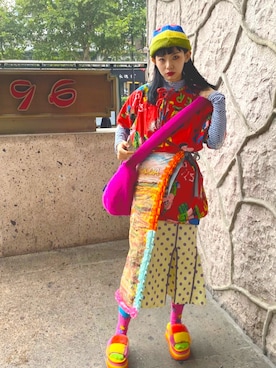 「UNIF（ユニフ）のアイテム（バッグ）」を使った、heigh-hoさん（レディース・159cm）の秋コーディネート