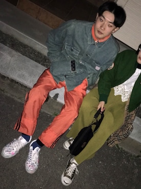 「Champion（チャンピオン）のアイテム（ジャージ）」を使った、ひかるさん（メンズ・165cm）の春コーディネート