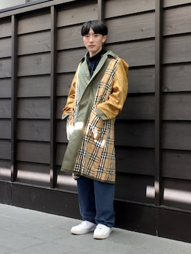 「センター分け」｜「アイテム（ジャケット/アウター）」を使った、ひかるさん（メンズ・165cm）の秋コーディネート