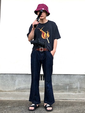 「TOMMY（トミー）のアイテム（帽子）」を使った、ひかるさん（メンズ・165cm）の秋コーディネート