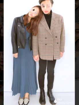 「URBAN RESEARCH（アーバンリサーチ）のアイテム（ライダースジャケット）」を使った、shihoさん（レディース・164cm）の秋コーディネート