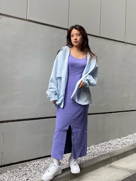 「ぶるー」｜RIEさん（レディース・153cm）の夏コーディネート